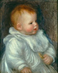 Portret Coco na niebieskim tle