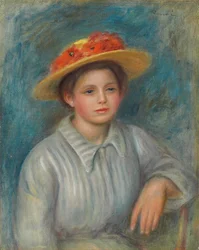 Portret kobiety w kapeluszu z kwiatami; Portret kobiety w kwiecistym kapeluszu, ok. 1890 r.