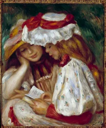 Dwie młode dziewczyny czytające obraz Pierre Auguste Renoir (1841-1919)