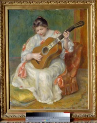 Kobieta gra na gitarze. Obraz Pierre Auguste Renoir (1841-1919)