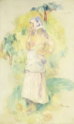 Młody chłop je jabłko; Wieśniaczka je jabłko, ok. 1894 r.