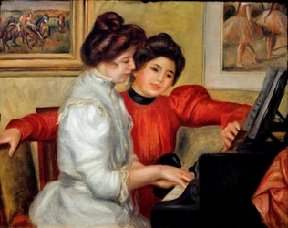 Yvonne i Christine Lerolle na fortepianie