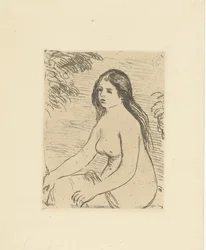 Siedząca naga kobieta Femme nue assise