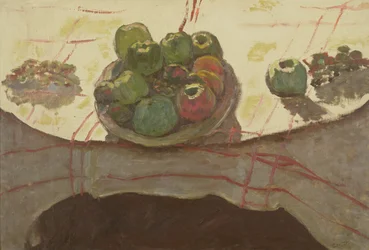 Talerz jabłek na stole, ok. 1910-12 (olej na płótnie)