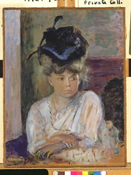 Niebieski kapelusz ze wstążką, 1912