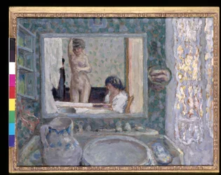 Lustro w zielonym pokoju (La Glace De La Chambre Verte) (olej na papierze)