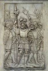 Halberdiery, fragment z grobowca Franciszka I i Klaudiusza de France, oddany do użytku w 1548 r. (marmur)