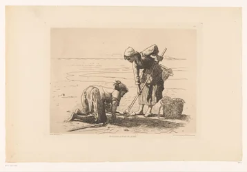 Rybacy na Wybrzeżu Pecheuses au bord de la mer. (tytuł na obiekcie)