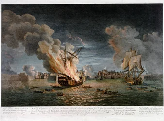 Kapitanom, oficerom i marynarzom, którzy służyli w oddziale okrętów floty, która podpaliła francuskie okręty "Prudent" i "Bienfaisant" w porcie Louisbourg (Quebec, Kanada) 26 lipca.