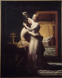 Hero and Leandre Lovers Hero i Leandre, legendarna para. Obraz Pierre Claude Delorme (1783-1859) XIX-wieczny Brest, Musee des Beaux Arts.