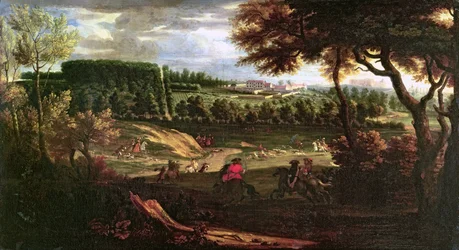Ludwik XIV (1638-1715) Polowanie w Marly z widokiem na zamek Vieux de Saint Germain