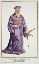 Anthony Verantiuse z „Receuil des Estampes, Representant des Rangs et les Dignites, według stroju wszystkich istniejących narodów”, wydanej w 1780 r. (rycina ręcznie kolorowana)