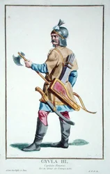 Gyula III z „Receuil des Estampes, Representant des Rangs et des Dignites, według stroju wszystkich istniejących narodów”, wydanej w 1780 r. (rycina ręcznie kolorowana)
