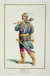 Leel V z „Recueil des Estampes, Representant les Rangs et les Dignites, według stroju wszystkich istniejących narodów”, wydanej w 1780 r. (rycina ręcznie kolorowana)