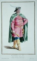Zabolchii II z „Receuil des Estampes, Representant des Rangs et des Dignites, według stroju wszystkich istniejących narodów”, wydanej w 1780 r. (rycina ręcznie kolorowana)