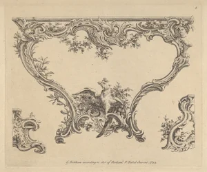 Projekt stołu konsolowego, 1752.