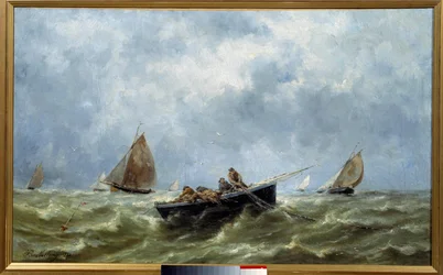 Rybacy morscy Obraz Emile Berthelemy (1818-1890) 1880 Muzeum Fecamp Nowej Fundlandii