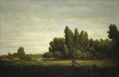 Łąka otoczona drzewami, ca. 1845.