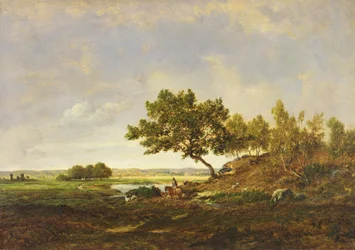 Уулын бэл дэх цөөрөм, 1848-55 он (мод дээрх тос)поли