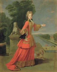Marie-Adelaide de Savoie (1685-1712) w stroju myśliwskim, c.1704