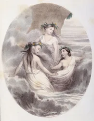 Les Ondines - w „Les Femmes mitologiques”, rysunki G. Staal, Mery and the Cte ​​Foelix, red. G. de Gouet