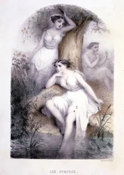 Nimfy - w „Kobietach mitologicznych”, rysunki G. Staala, Mery i Cte Foelix, red. G. de Gouet