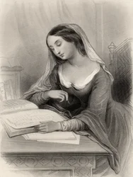 Heloise (1101-60) ilustracja z „World Noted Women” Mary Cowden Clarke, 1858
