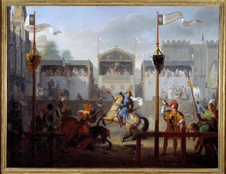 Turniej w XIV wieku. Obraz Pierre Henri Revoil (1776-1842)