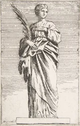 Stojąca postać kobieca, ca. 1739-40., ca. 1739-40.