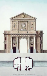 Gateway of Delft, Rotterdam, z „Wybór najwybitniejszych zabytków, budynków i domów Królestwa Niderlandów” Pierre