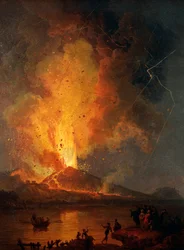 Widok erupcji Wezuwiusza