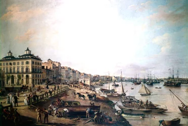 Port w Bordeaux, Francja, 1804