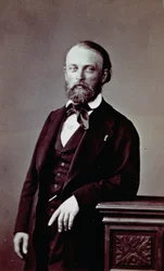 Portret francuskiego malarza Auguste Bonheur w eleganckim stroju z epoki romantyzmu