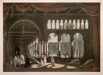 Robert Diabeł, dekoracje do drugiego obrazu III aktu. 1831. Litografia