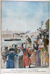 Parowiec wiosłowy Pyroskafe, 1783, 1900