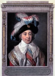 Rewolucja Francuska: Portret Paula de Barras (1755-1829), francuskiego polityka. Grawerowanie Alix Pierre Michel (1762 - 1817).