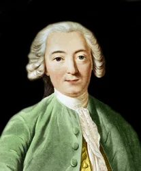 Grawerowanie portretowe Claude-Adrien Helvetius (1715-1771) Filozof angielski - grawerowanie wg Pierre Michel Alix