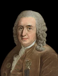 Portret Charlesa Linne (Carl von Linne, Linneus 1707 - 1778), szwedzki przyrodnik - Grawerowanie autorstwa Pierre Michel Alix (1762-1817)