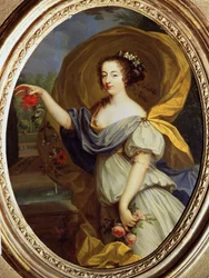 ""Portret Louise Francoise De La Baume Le Blanc, Księżna Valliere (Madame De La Valliere) (1644-1710), Ulubiona Ludwika XIV, In Flora"" Obraz Pierre