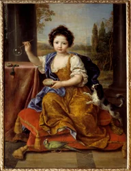 Portret Louise Marie de Bourbon, Mademoiselle de Tours Księżna Orleanu (1674-1681) Obraz Pierre Mignard (1612-1695) 1692 Nd. 1,32x0,96 m²
