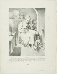 Szkic Jeana-Jacquesa Rousseau (recto); scena leśna (verso)