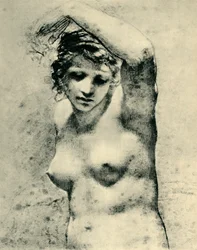 Akt kobiecy podnoszący jedno ramię, ok. 1800, „Marguerite”, 1943.