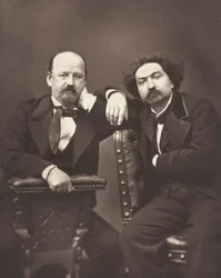 Émile Erckmann pisarz francuski, 1822-1899 i Alexandre Chatrian, pisarz francuski, 1826-1890, ok. godz. 1876