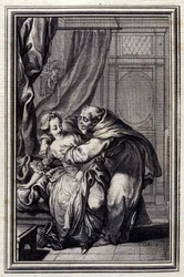 Jak duch przychodzi do dziewczyn. w „” Tales et nouvelles en verse”” Jean La Fontaine. 1776. Ilustracja P.P. Szafarda.
