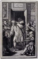 Król Candaule i magister prawa – w „”Tales et nouvelles en vers”” Jeana La Fontaine’a. 1776. Ilustracja P.P. Szafarda.