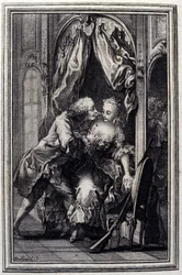 Nieporozumienia - w „”Opowieściach i opowiadaniach wierszem”” Jean La Fontaine. 1776. Ilustracja P.P. Choffarda.