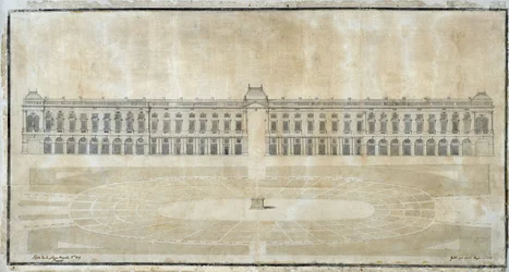 Architektura: „Projekt Place Royale dla Marsylii, elewacja wewnętrzna” 1686 (rysunek)