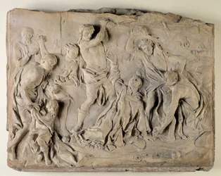 Stoning Saint Stephen (pończochy z reliefem z terakoty)