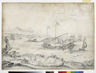 Widok na port w Marsylii (rysunek)
