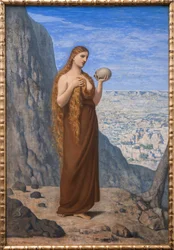 Maria Magdalena na pustyni - autorstwa Pierre Puvis de Chavannes (1824-1898) - 1869 - Maria Magdalena na pustyni - 36,8 x 48 cm - Muzeum we Frankfurcie | Muzeum Stadel